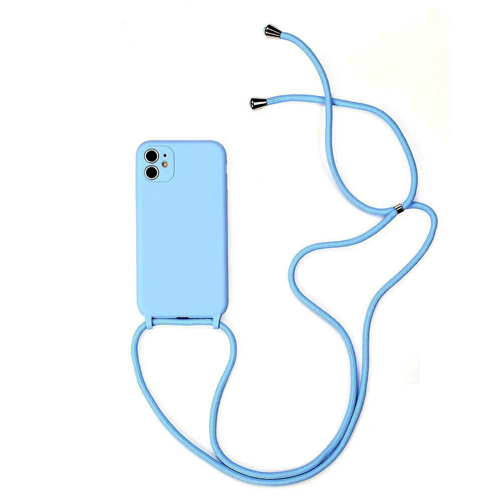 Levně Silikonové pouzdro STRAP pro Iphone 11 Pro Light blue