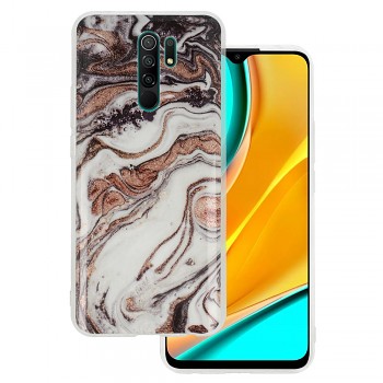 Mramorové třpytivé pouzdro pro Xiaomi Redmi 9 Design 1