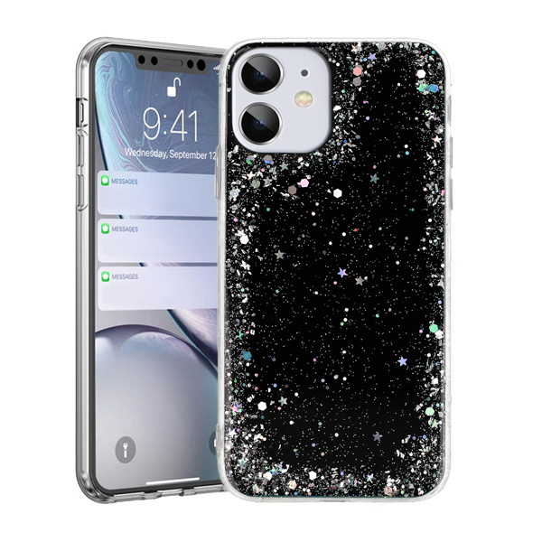 Levně Brilantní průhledné pouzdro pro Iphone 12 Pro Max Black