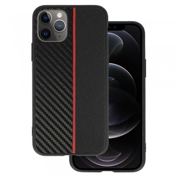 Kryt Tel Protect CARBON pro iPhone 11 Pro černý s červeným pruhem