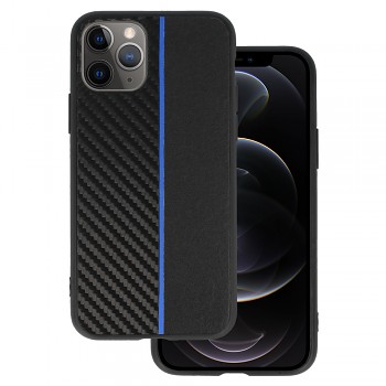 Tel Protect CARBON pouzdro pro iPhone 11 Pro černé s modrým pruhem