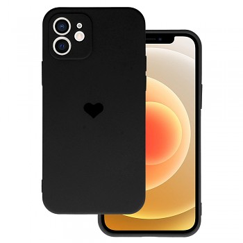 Vennus Silikonové pouzdro se srdcem pro Iphone 12 design 1 černé