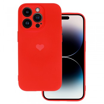 Vennus Silikonové pouzdro se srdcem pro Iphone 13 Pro design 1 červené