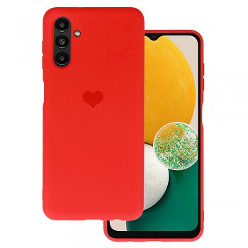 Vennus Silikonové pouzdro se srdcem pro Samsung Galaxy A13 5G/A04S design 1 červené