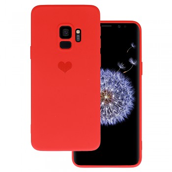 Vennus Silikonové pouzdro se srdcem pro Samsung Galaxy S9 design 1 červené