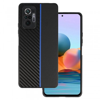 Tel Protect CARBON pouzdro pro Xiaomi Redmi Note 10 Pro/Note 10 Pro Max black s modrým pruhem