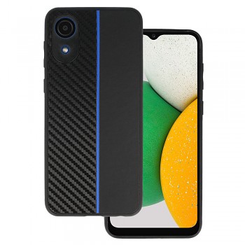 Tel Protect CARBON pouzdro pro Samsung Galaxy A03 Core černé s modrým pruhem