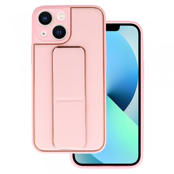 Kožený kryt TEL PROTECT se stojánkem pro Iphone 13 Mini světle růžový