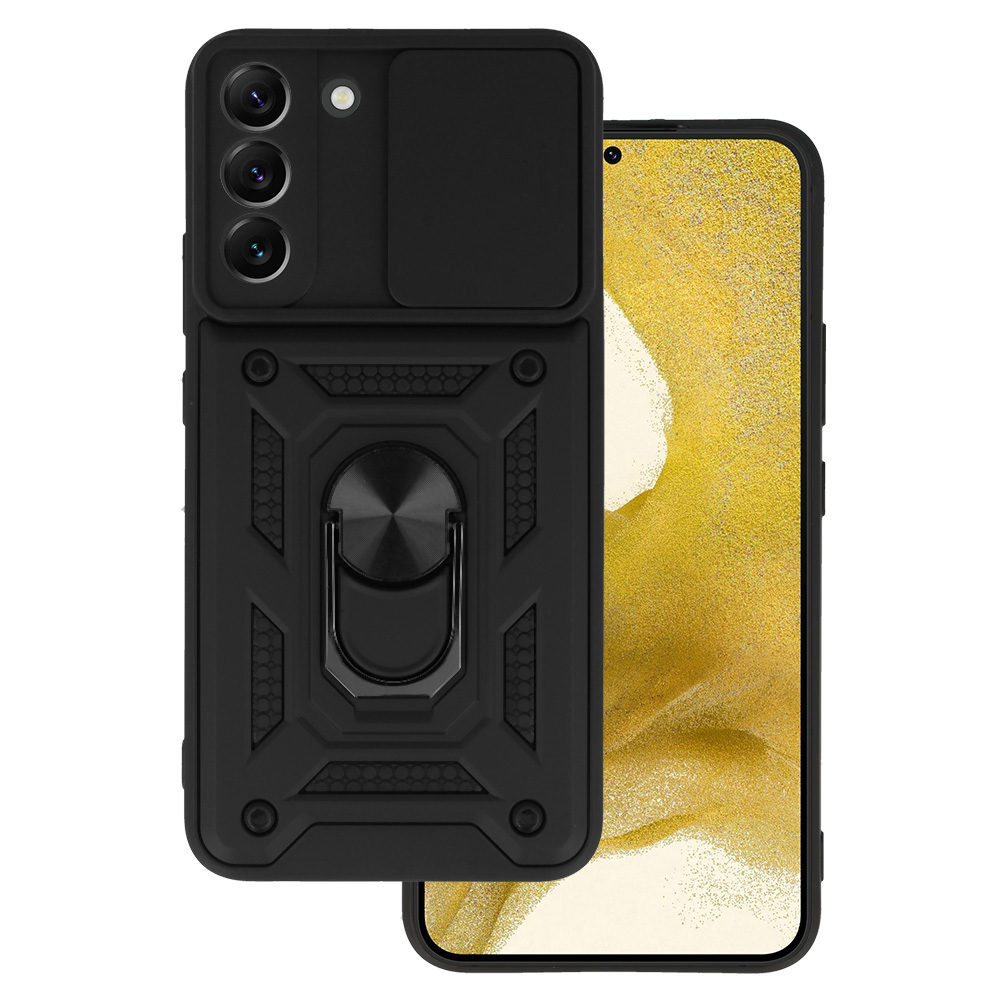 Levně Slide Camera Armor Case pro Samsung Galaxy S22 Plus Black