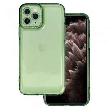 Pouzdro Crystal Diamond 2mm pro Iphone 12 Pro Max Transparent green