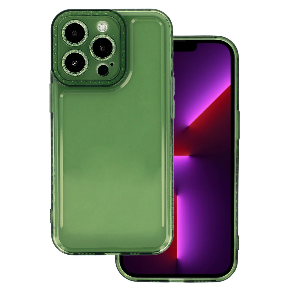 Levně Pouzdro Crystal Diamond 2mm pro Iphone 13 Pro Max Transparent green