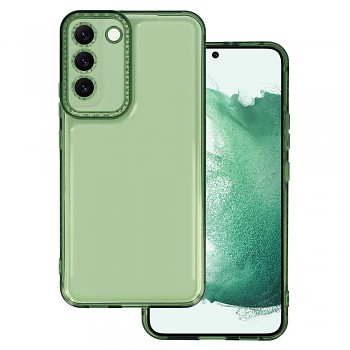 Pouzdro Crystal Diamond 2mm pro Samsung Galaxy S22 Plus Transparent green