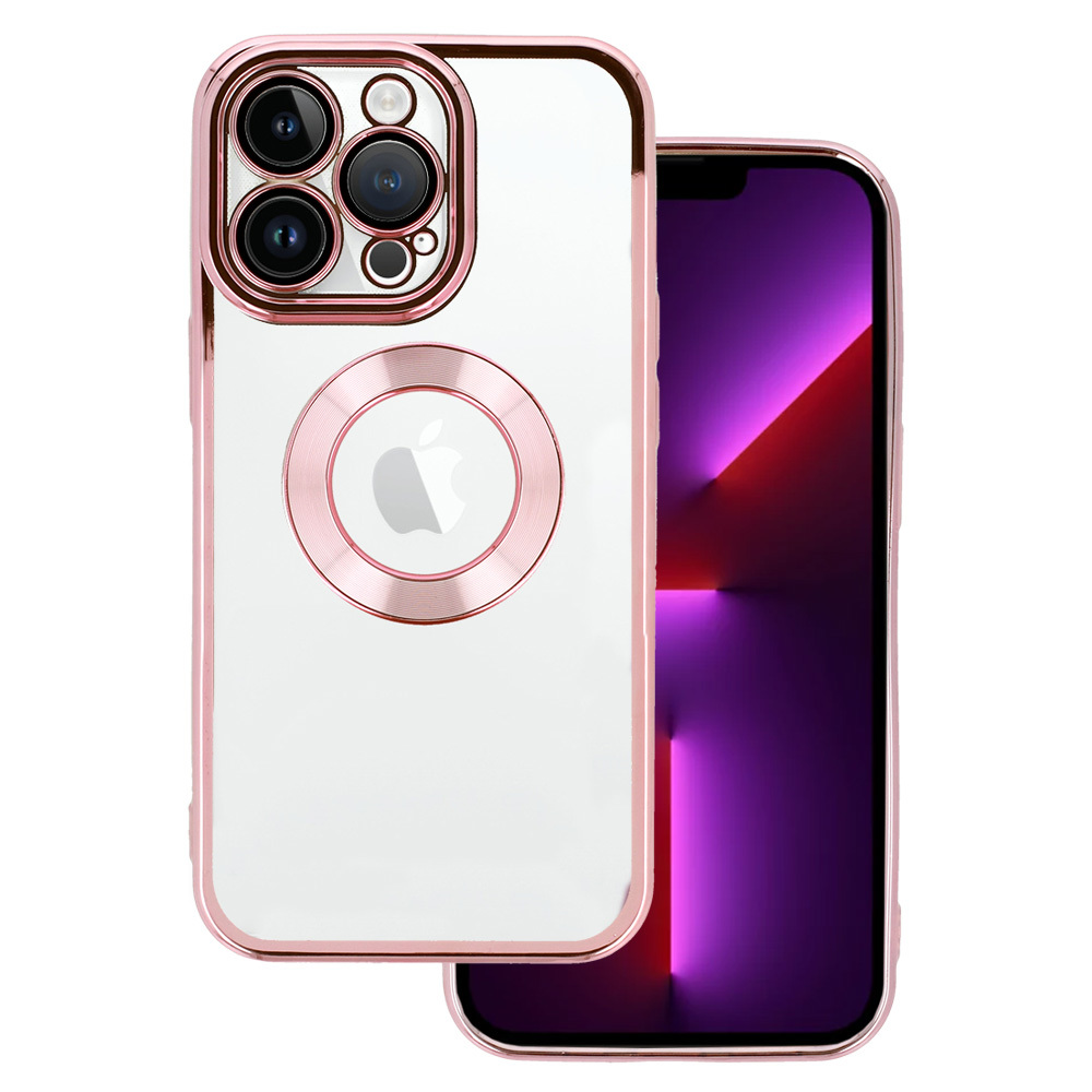 Levně Krásné průhledné pouzdro pro Iphone 12 Pro Max růžové