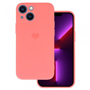 Vennus Silikonové pouzdro na srdce pro Iphone 14 design 1 korálový