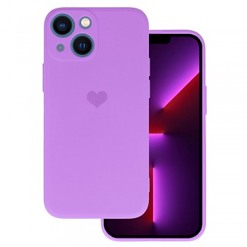 Vennus Silikonové pouzdro se srdcem pro Iphone 14 design 1 fialové
