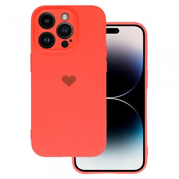 Vennus Silikonové pouzdro se srdíčkem pro Iphone 14 Pro Max design 1 coral