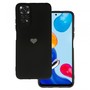 Vennus Silikonové pouzdro se srdcem pro Xiaomi Redmi Note 11/Note 11S design 1 černé