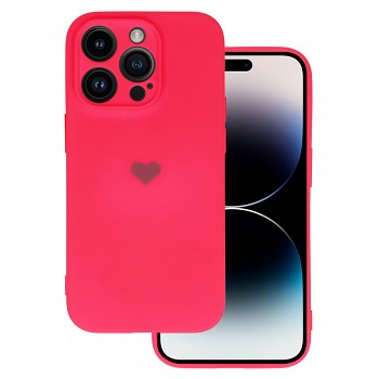 Vennus Silikonové pouzdro se srdcem pro Iphone 13 Pro design 1 fuchsiová