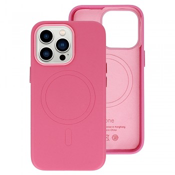 Kožené pouzdro MagSafe pro Iphone 14 Pink