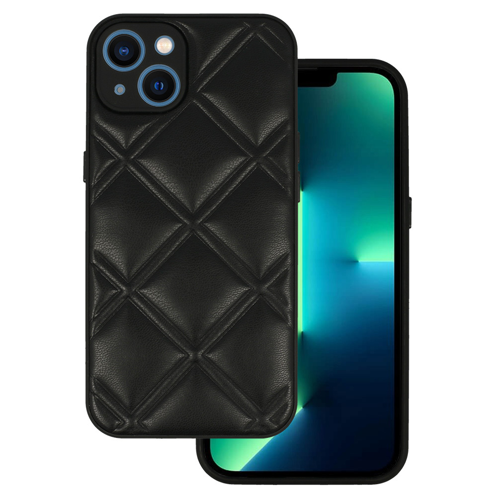 Levně Kožené 3D pouzdro pro Iphone 13 design 3 černé