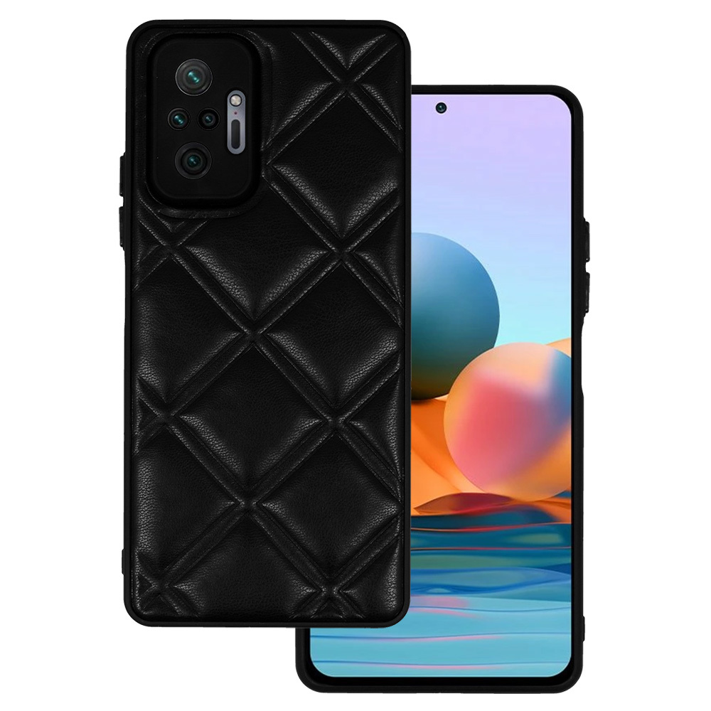 Levně Kožené 3D pouzdro pro Xiaomi Redmi Note 10 Pro/Note 10 Pro Max design 3 černé