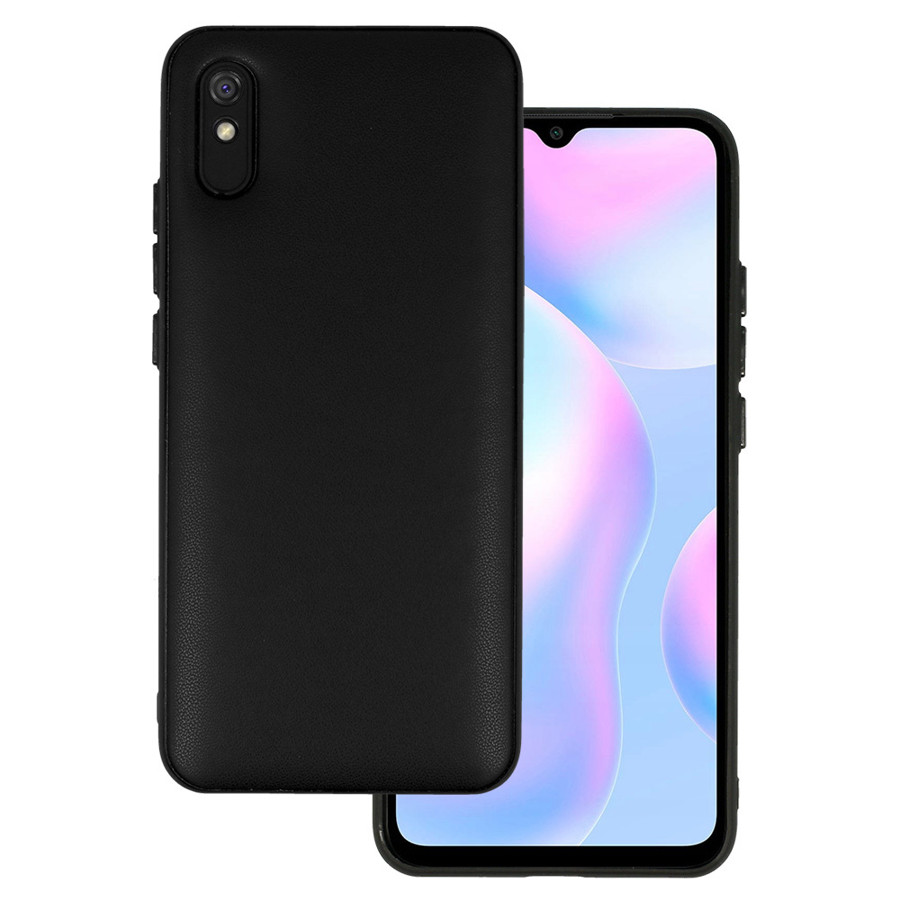 Levně Kožené 3D pouzdro pro Xiaomi Redmi 9A design 1 černé