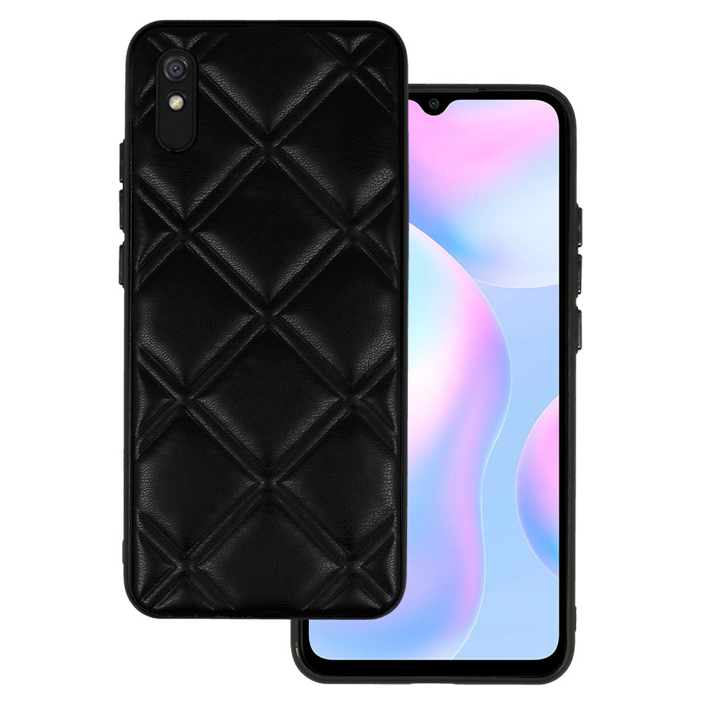 Levně Kožené 3D pouzdro pro Xiaomi Redmi 9A design 3 černé