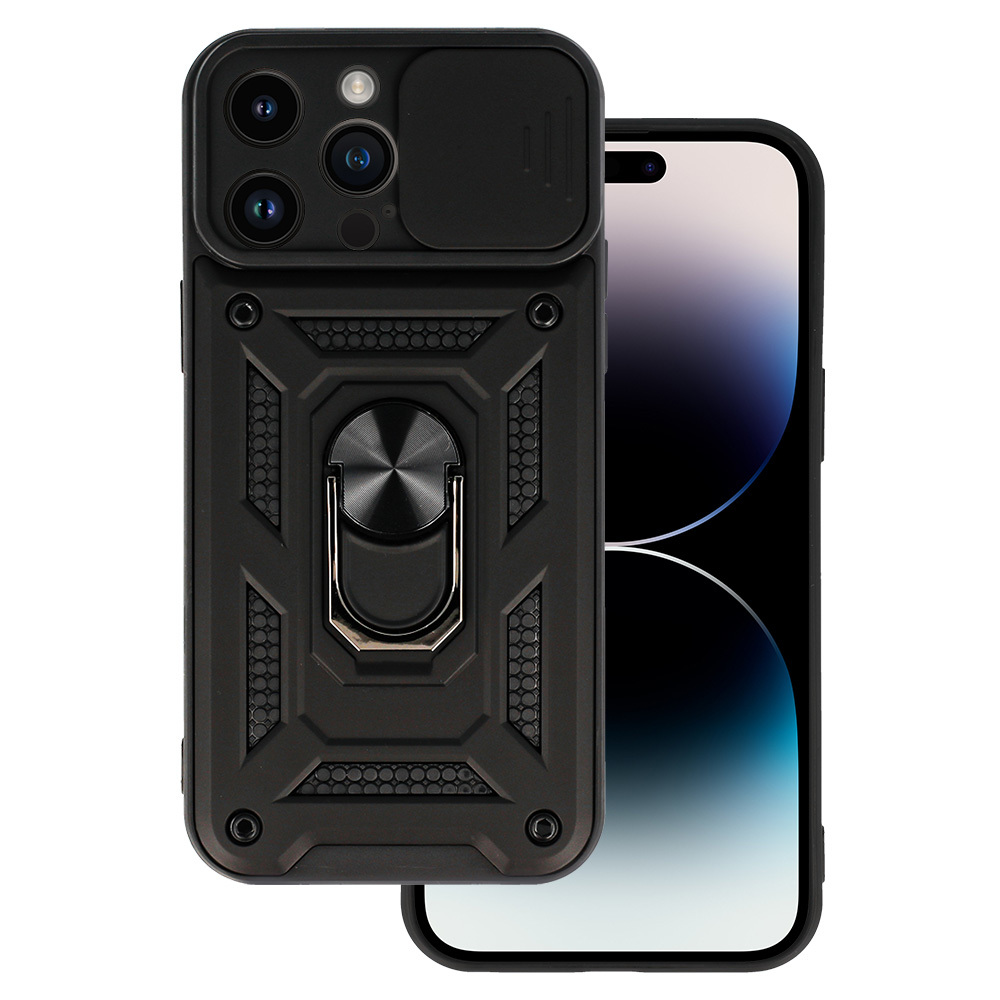 Levně Slide Camera Armor Case pro Iphone 15 Pro Max Black