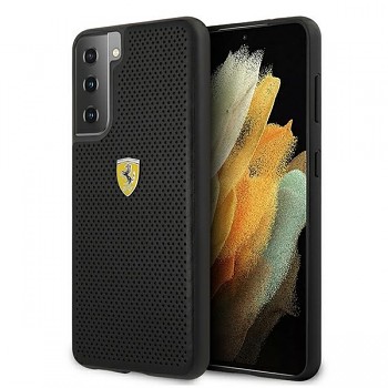 Originální pouzdro FERRARI - Hard Case On Track Perforated FESPEHCS21MBK - Samsung Galaxy S21 Plus Black