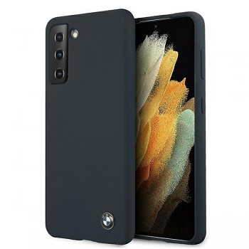 Originální pouzdro BMW Hard Case Silicone Series BMHCS21SSILNA pro Samsung Galaxy S21 Navy