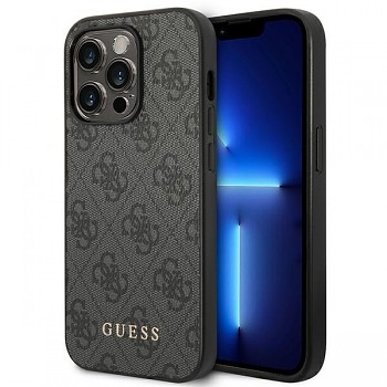 Originální pouzdro GUESS Hardcase 4G Metal Gold Logo GUHCP14LG4GFGR pro Iphone 14 Pro Grey