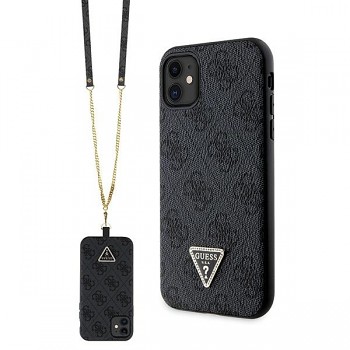 Originální pouzdro GUESS hardcase Crossbody 4G Metal Logo GUHCN61P4TDSCPW pro Iphone 11/ Xr black