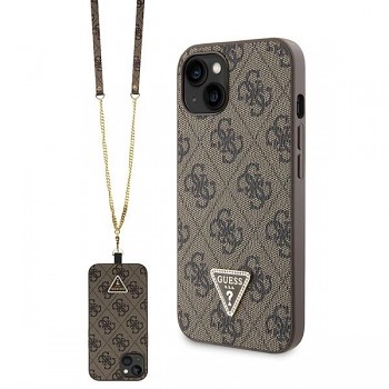 Originální pouzdro GUESS hardcase Crossbody 4G Metal Logo GUHCP13MP4TDSCPW pro Iphone 13 brown