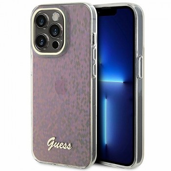 Originální pouzdro GUESS IML Faceted Mirror Disco Iridescent hardcase GUHCP15LHDECMP pro Iphone 15 Pro pink