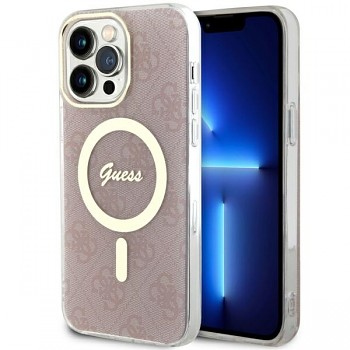 Originální pouzdro GUESS hardcase 4G MagSafe GUHMP13XH4STP pro Iphone 13 Pro Max pink