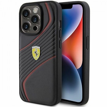Originální pevné pouzdro FERRARI Twist Metal Logo FEHCP15LPTWK do Iphone 15 Pro Black