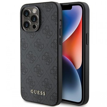 Originální pouzdro GUESS Hardcase 4G Metal Gold Logo GUHCP15LG4GFGR pro Iphone 15 Pro Grey