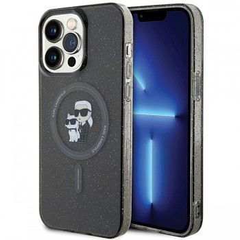 Originální pouzdro KARL LAGERFELD hardcase Karl&Choupette Glitter MagSafe KLHMP15XHGKCNOK pro Iphone 15 Pro Max black