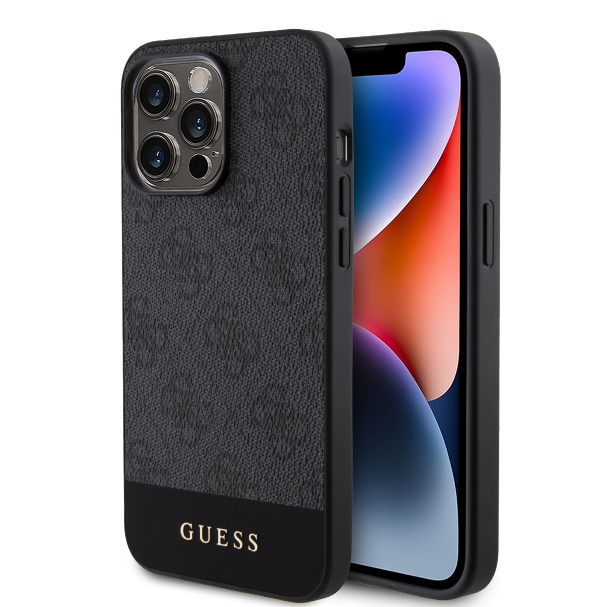 Levně Guess PU 4G Stripe MagSafe Zadní Kryt pro iPhone 15 Pro Max Black