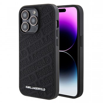 Karl Lagerfeld PU Quilted Pattern Zadní Kryt pro iPhone 15 Pro Max Black