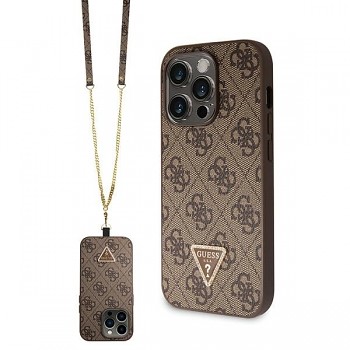 Originální pouzdro GUESS hardcase Crossbody 4G Metal Logo GUHCP14XP4TDSCPW pro Iphone 14 Pro Max brown