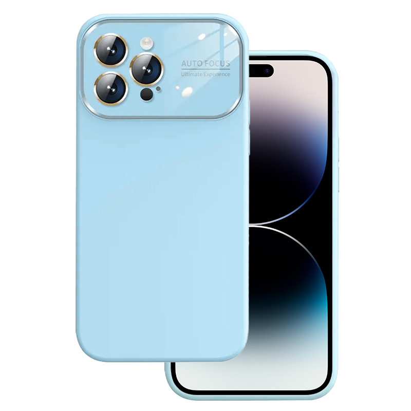Levně Měkké silikonové pouzdro na čočky pro Iphone 12 světle modré