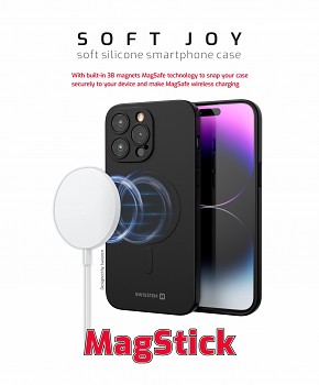 Zadní kryt Swissten Soft Joy Magstick pro iphone 15 Pro Max černý