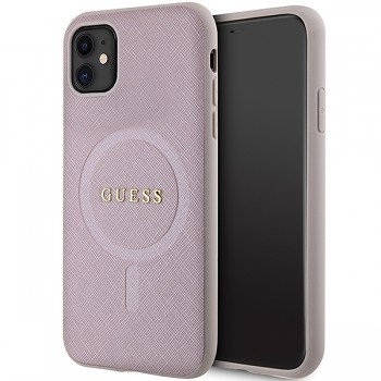 Originální pouzdro GUESS Saffiano MagSafe GUHMN61PSAHMCP pro Iphone 11/ Xr růžové
