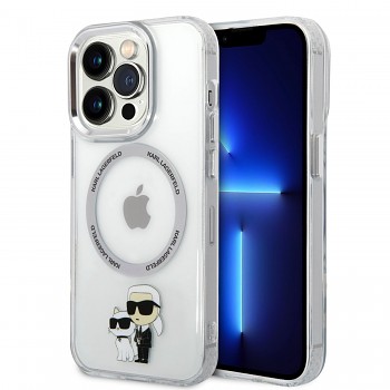 Karl Lagerfeld IML Karl and Choupette NFT MagSafe Zadní Kryt pro iPhone 15 Pro Max Transparent