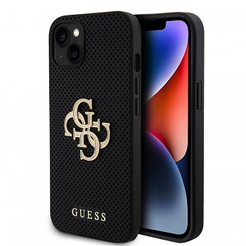 Guess PU Perforated 4G Glitter Metal Logo Zadní Kryt pro iPhone 13 Black