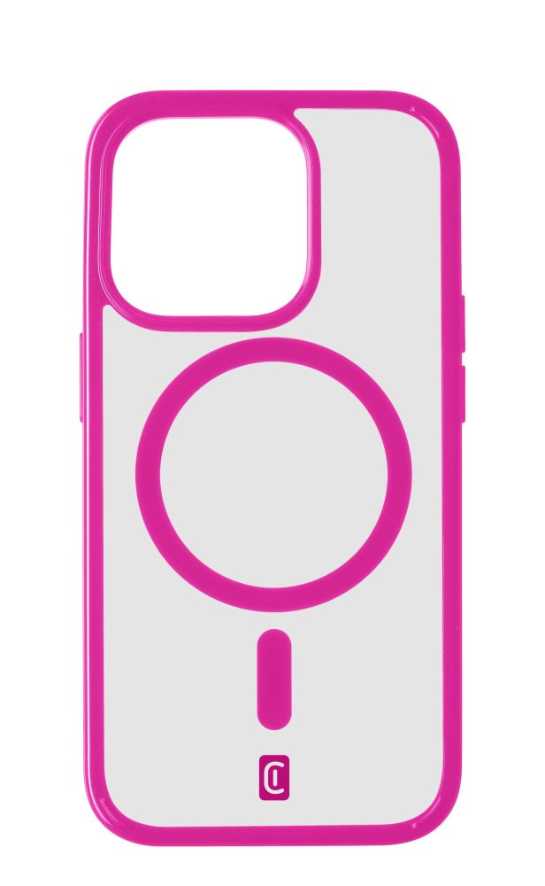 Levně Zadní kryt Cellularline Pop Mag s podporou Magsafe pro Apple iPhone 15 Pro Max, čirý / růžový