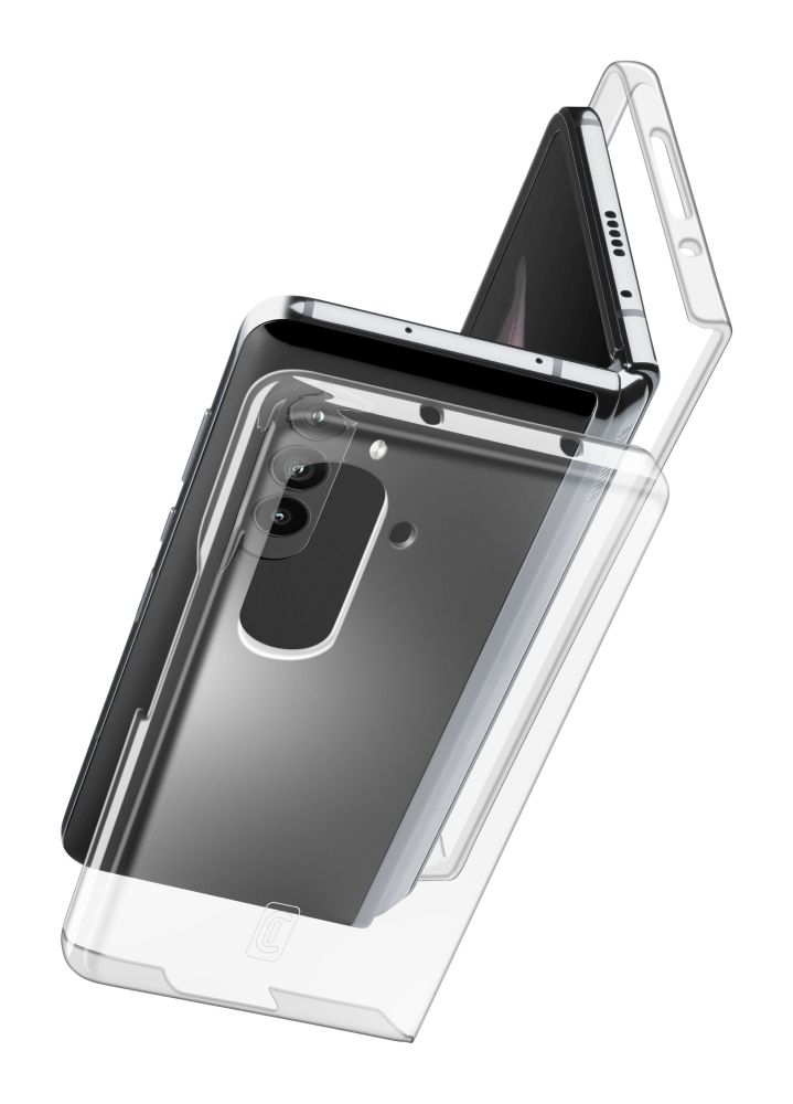 Levně Zadní kryt s ochranným rámečkem Cellularline Clear Duo pro Samsung Galaxy Z Fold5, čirý