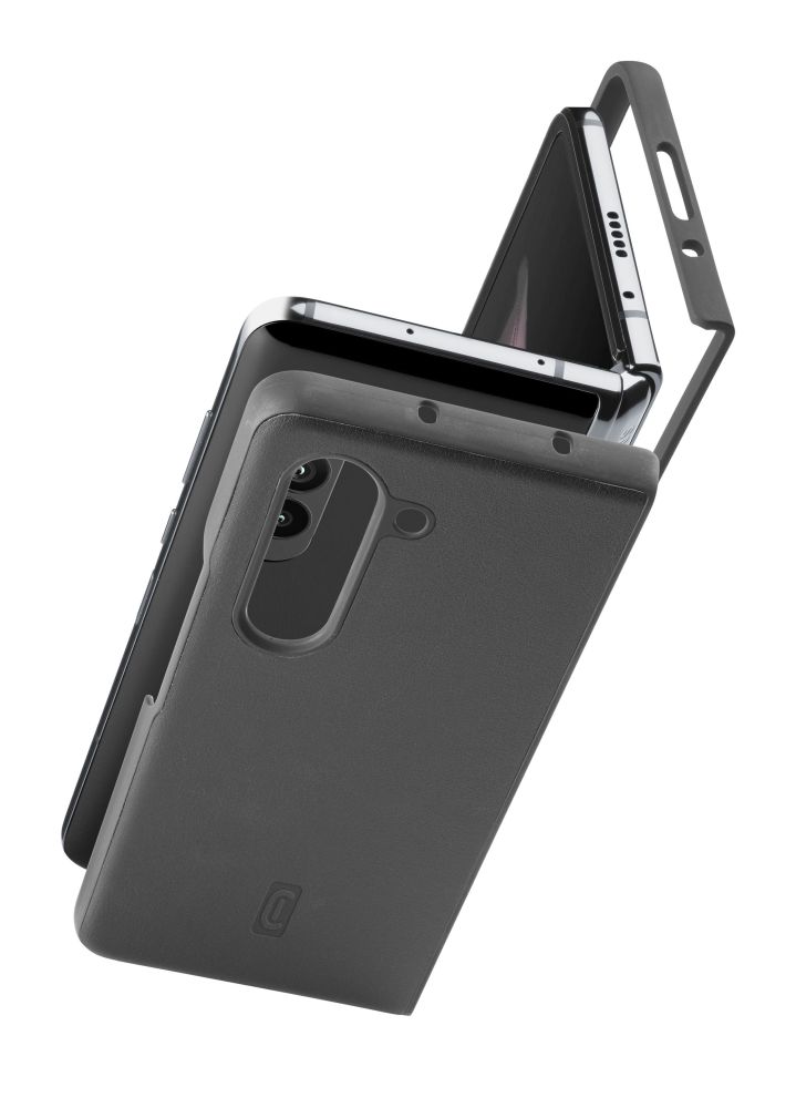 Levně Ochranný kryt Cellularline Fit Duo pro Samsung Galaxy Z Fold5, PU kůže, černý