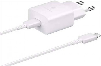 Originální rychlonabíječka Samsung EP-T2510XWE + datový kabel USB-C 25W bílá